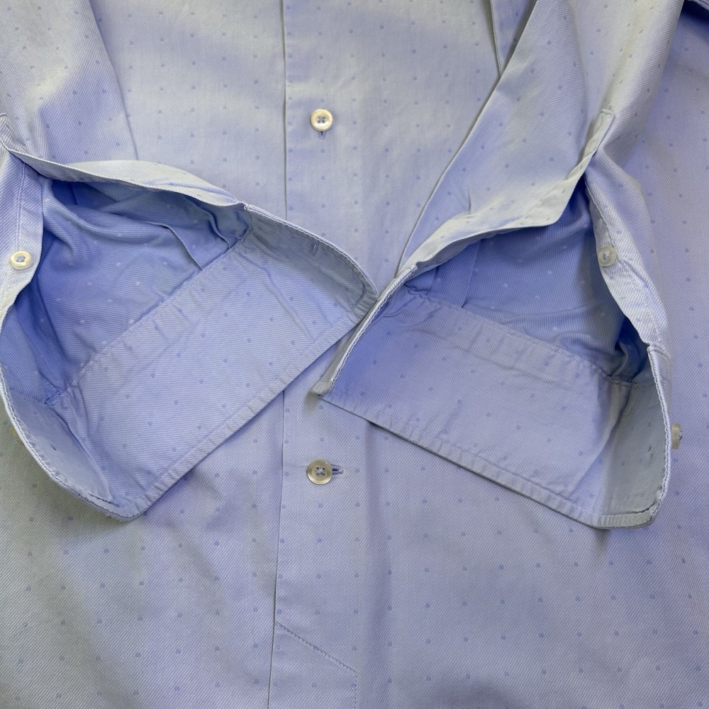 David Donahue Dress Shirt Button Up 100% Cotton Light Blue Mens 16, 32/33 - Picture 11 of 12